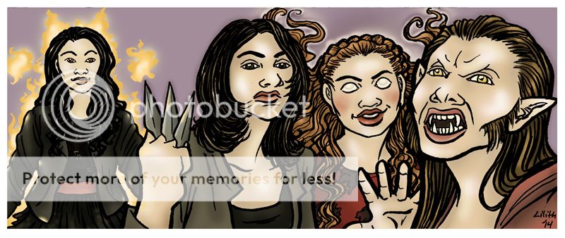 Kira, Allison, Lydia and Cora display their various powers and weapons